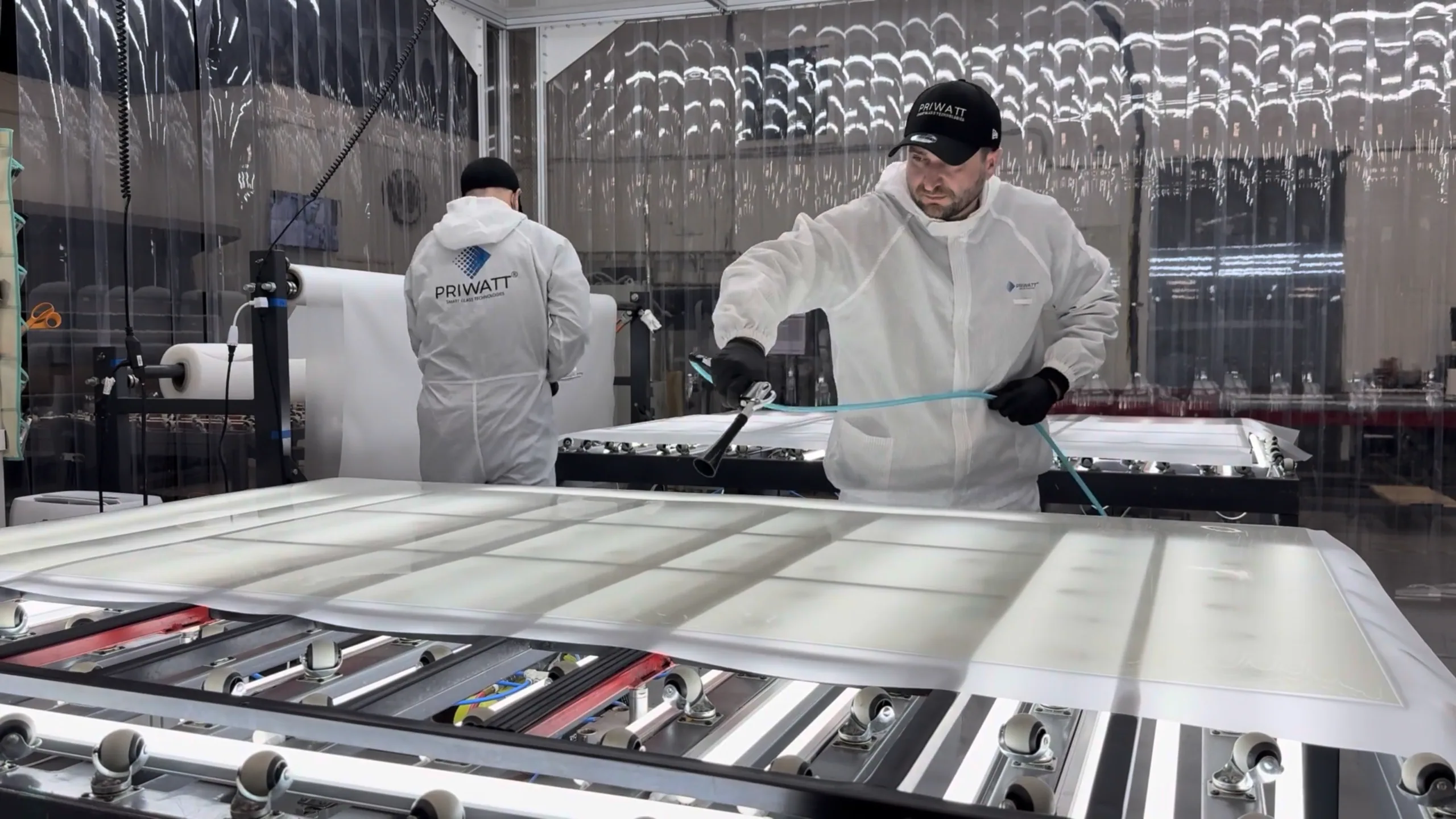 PriWatt production: smart-film lamination cleanroom